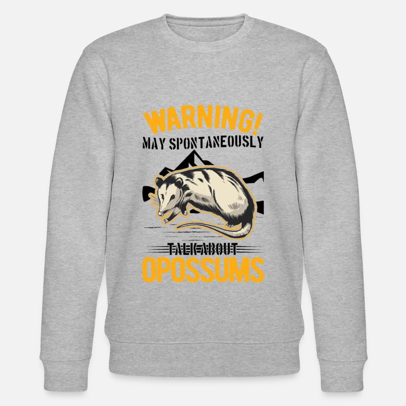 Opossum Geschenk Possum Beutelratte - Stanley/Stella Unisex Bio-Sweatshirt CHANGER  - Grau meliert