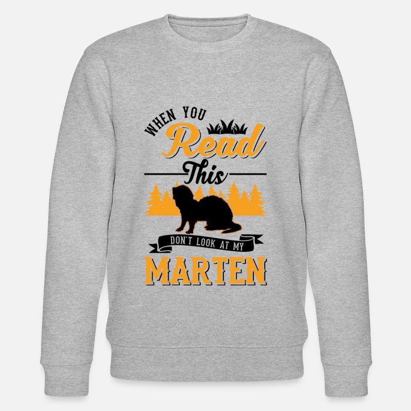 Marder Geschenk Nerz Dachs Baummarder - Stanley/Stella Unisex Bio-Sweatshirt CHANGER  - Grau meliert