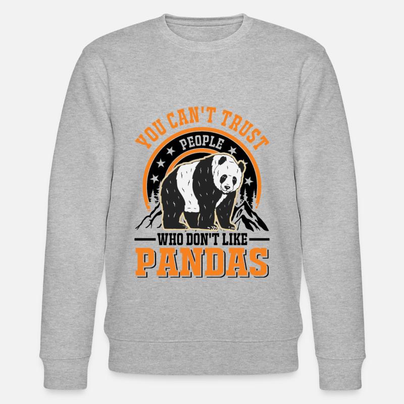 Panda Lover Panda Bear Gift - Stanley/Stella CHANGER Unisex Organic Sweatshirt - heather grey