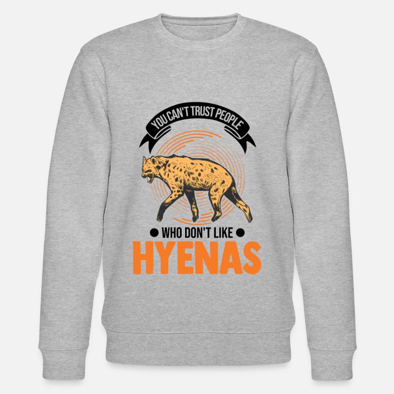 Hyäne Geschenk Erdwolf Hyena - Stanley/Stella Unisex Bio-Sweatshirt CHANGER  - Grau meliert