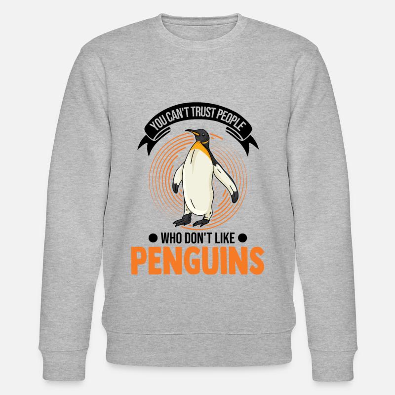 Pinguin Geschenk Penguin - Stanley/Stella Unisex Bio-Sweatshirt CHANGER  - Grau meliert