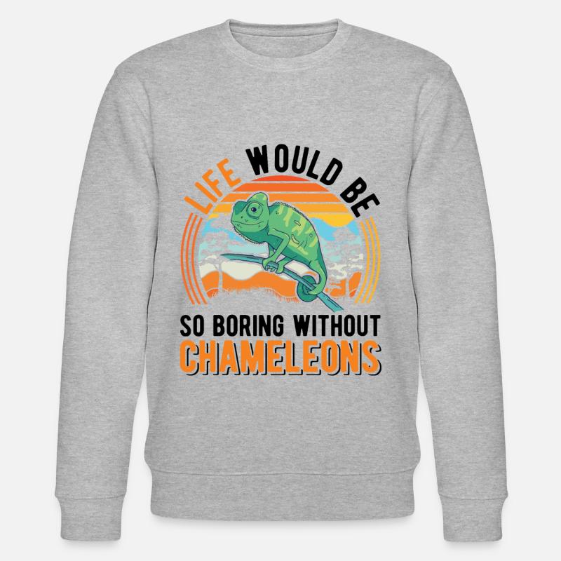 Chamäleon Geschenk Chameleon - Stanley/Stella Unisex Bio-Sweatshirt CHANGER  - Grau meliert