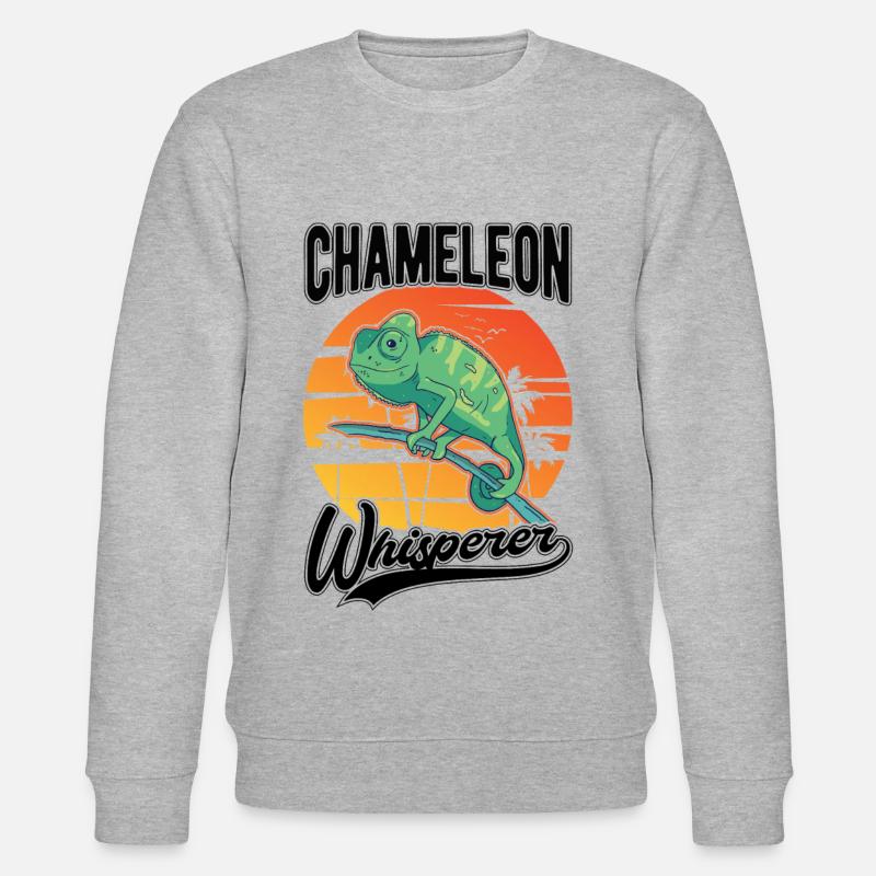 Chamäleon Flüsterer Chameleon Whisperer - Stanley/Stella Unisex Bio-Sweatshirt CHANGER  - Grau meliert