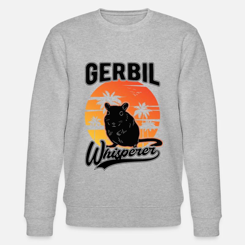 Gerbil Flüsterer Rennratte Geschenk Rennmaus - Stanley/Stella Unisex Bio-Sweatshirt CHANGER  - Grau meliert