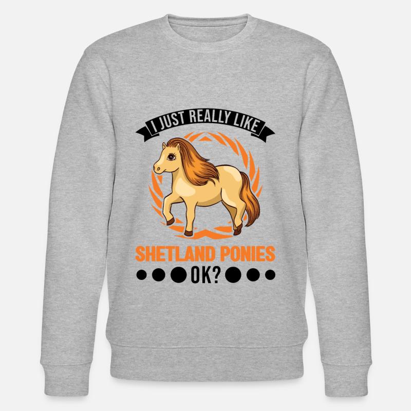 J’aime vraiment Shetland Ponies Shetty - Sweat bio CHANGER Stanley/Stella Unisexe - gris chiné
