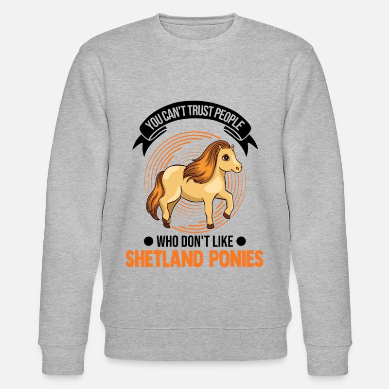 Shetland Pony Geschenk Shetty - Stanley/Stella Unisex Bio-Sweatshirt CHANGER  - Grau meliert