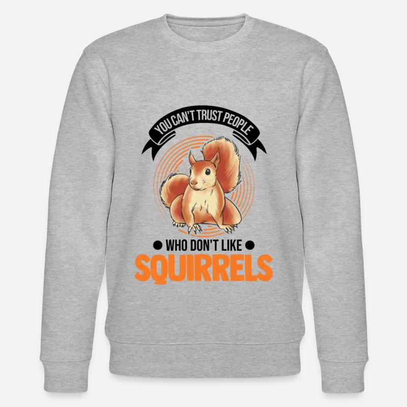 Squirrel Gift Grey Squirrel - Stanley/Stella CHANGER Unisex Organic Sweatshirt - heather grey
