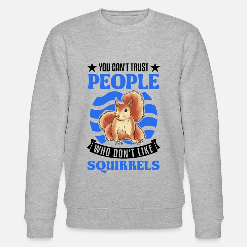 Squirrel Gift Grey Squirrel - Stanley/Stella CHANGER Unisex Organic Sweatshirt - heather grey