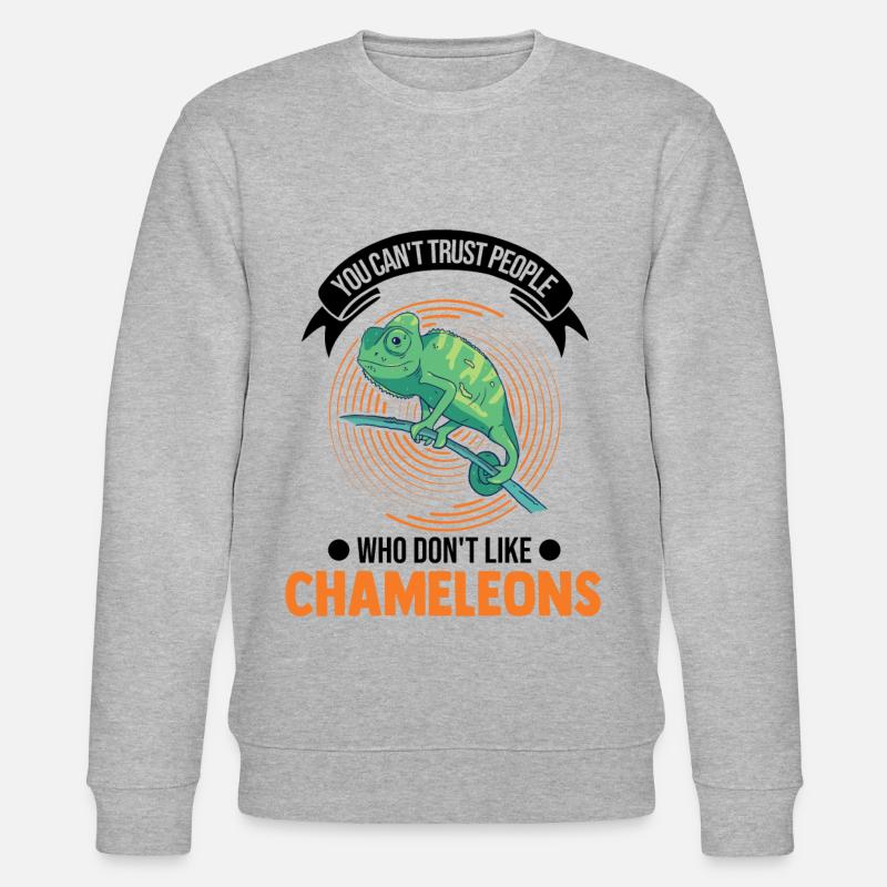 Chamäleon Geschenk Chameleon - Stanley/Stella Unisex Bio-Sweatshirt CHANGER  - Grau meliert