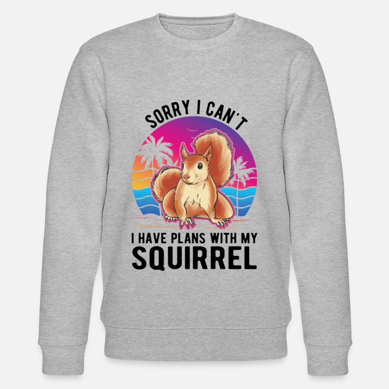 Eichhörnchen Geschenk Squirrel Grauhörnchen - Stanley/Stella Unisex Bio-Sweatshirt CHANGER  - Grau meliert
