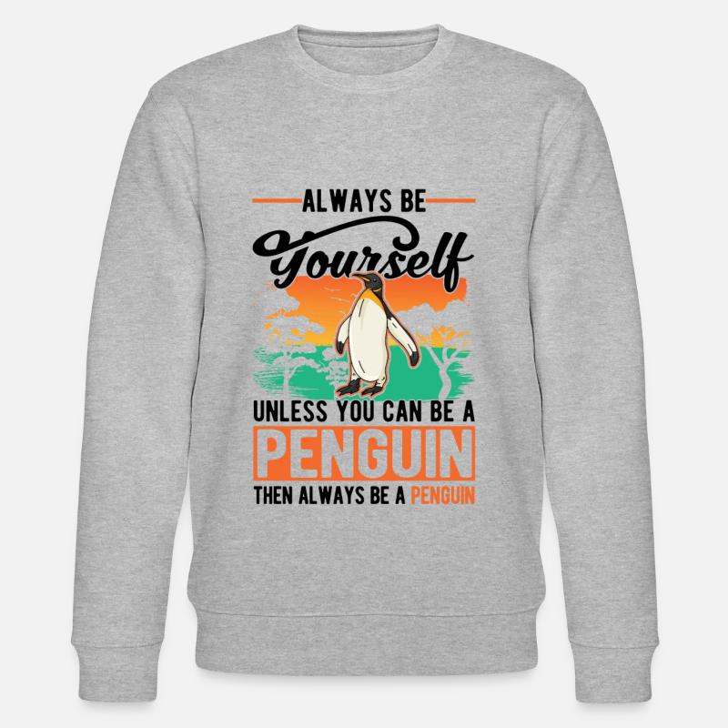 Pinguin Geschenk Penguin - Stanley/Stella Unisex Bio-Sweatshirt CHANGER - Grau meliert