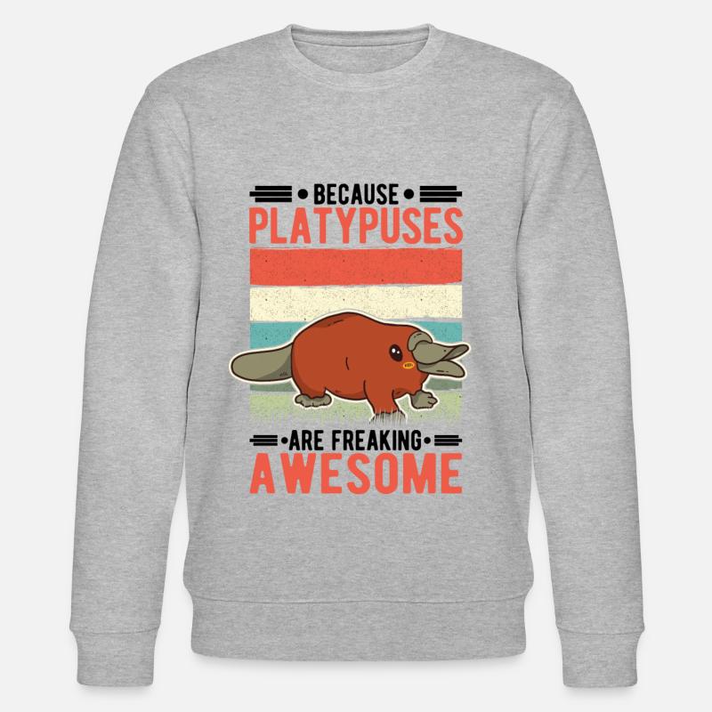 Schnabeltier Geschenk Platypus - Stanley/Stella Unisex Bio-Sweatshirt CHANGER  - Grau meliert