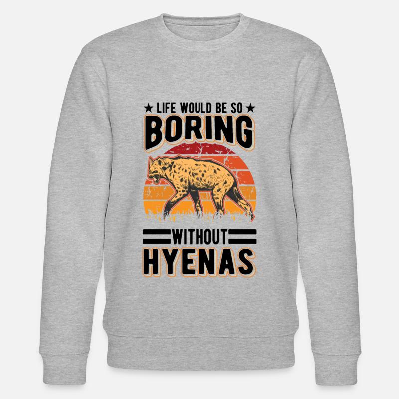 Hyäne Geschenk Erdwolf Hyena - Stanley/Stella Unisex Bio-Sweatshirt CHANGER  - Grau meliert