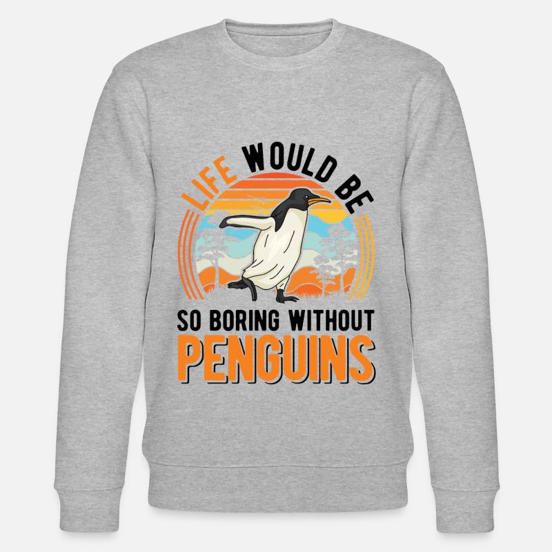 Pinguin Geschenk Penguin - Stanley/Stella Unisex Bio-Sweatshirt CHANGER  - Grau meliert
