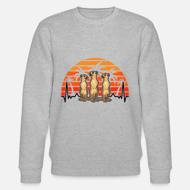 Suricate Heartbeat Rétro Suricate - Sweat bio CHANGER Stanley/Stella Unisexe - gris chiné