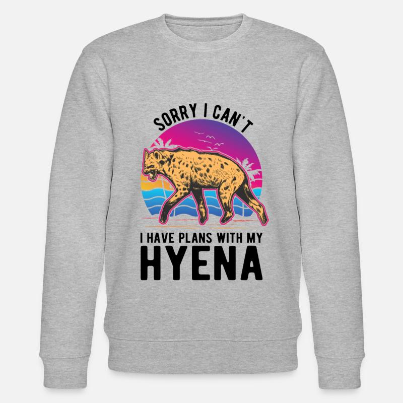 Hyäne Geschenk Erdwolf Hyena - Stanley/Stella Unisex Bio-Sweatshirt CHANGER  - Grau meliert