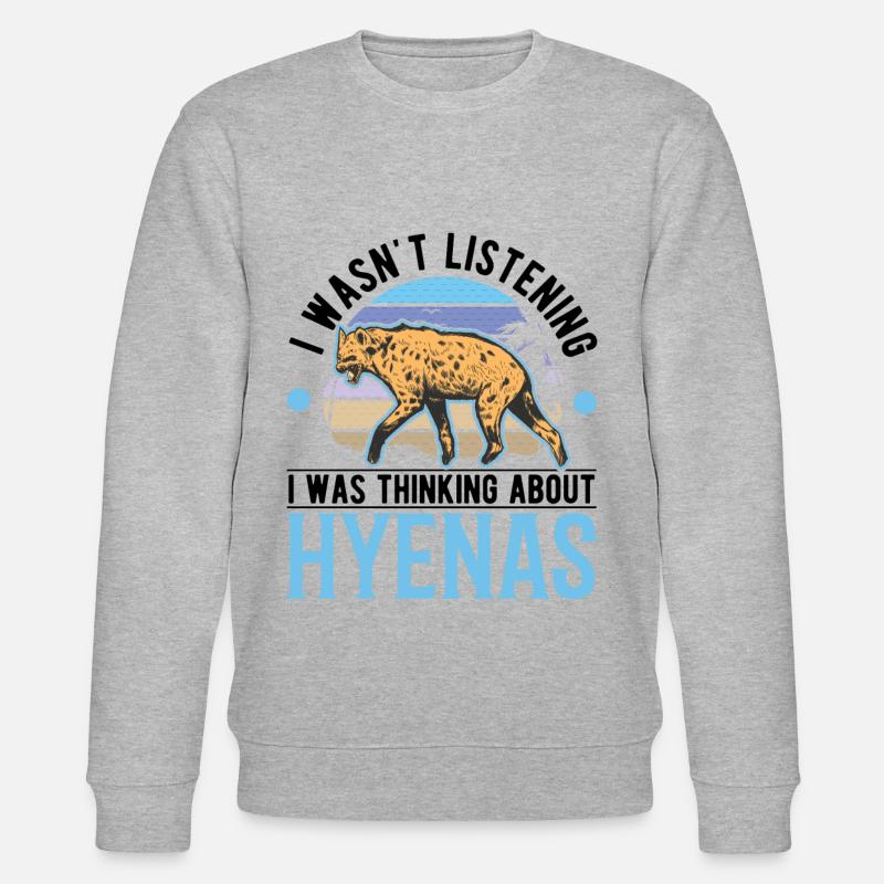 Hyäne Geschenk Erdwolf Hyena - Stanley/Stella Unisex Bio-Sweatshirt CHANGER  - Grau meliert