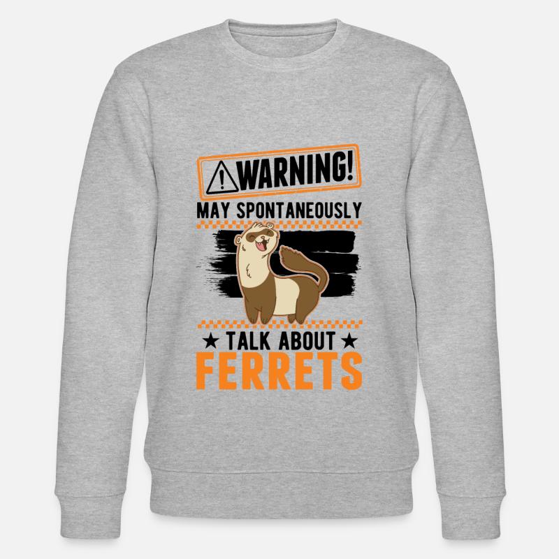 Warnung Frettchen Ferret Geschenk - Stanley/Stella Unisex Bio-Sweatshirt CHANGER - Grau meliert
