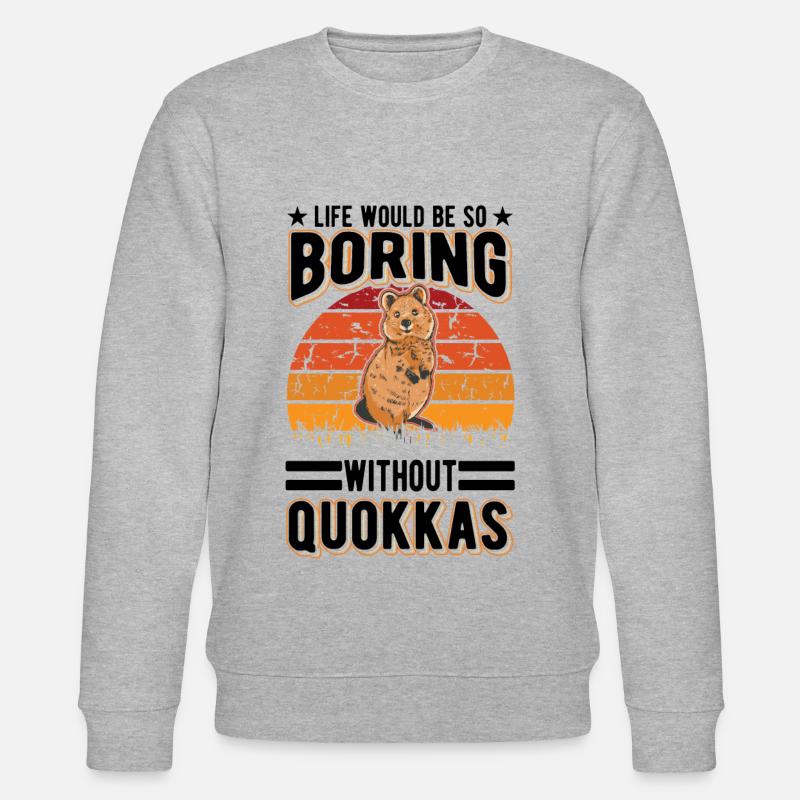 Quokka Geschenk Kurzschwanzkänguru - Stanley/Stella Unisex Bio-Sweatshirt CHANGER  - Grau meliert