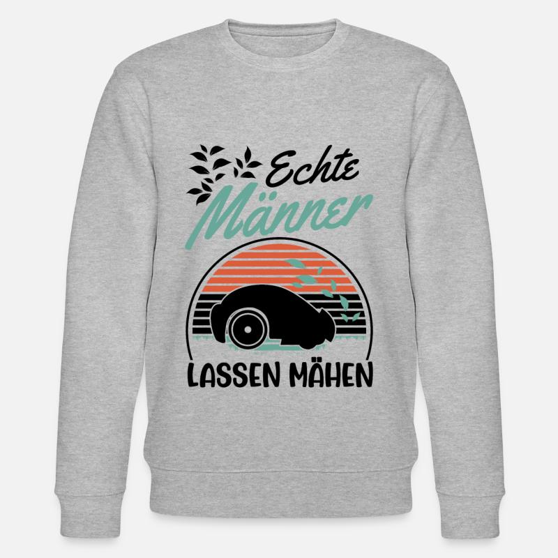 Echte Männer lassen mähen Mähroboter - Stanley/Stella Unisex Bio-Sweatshirt CHANGER  - Grau meliert