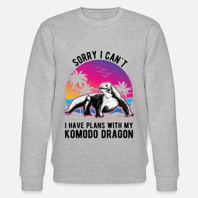 Komodowaran Waran Komododrache - Stanley/Stella Unisex Bio-Sweatshirt CHANGER  - Grau meliert
