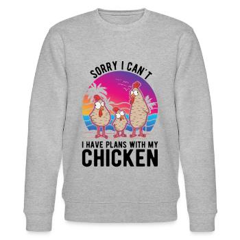 Poulets Élevage de poulets Éleveur de poulet - Sweat bio CHANGER Stanley/Stella Unisexe - gris chiné - Devant - Nik (191cm) & Marisol (170cm)