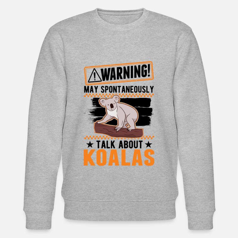 Warnung Koala Liebhaber Koalabär - Stanley/Stella Unisex Bio-Sweatshirt CHANGER  - Grau meliert