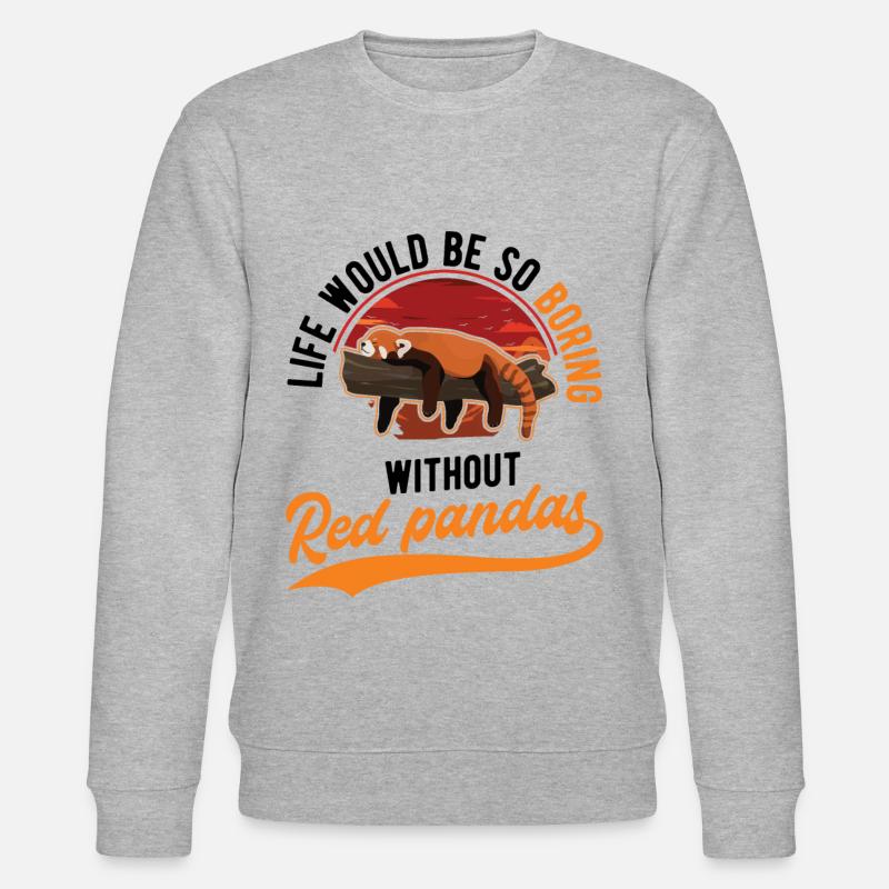 Roter Panda Geschenk - Stanley/Stella Unisex Bio-Sweatshirt CHANGER  - Grau meliert