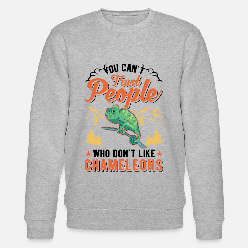 Chamäleon Geschenk Chameleon - Stanley/Stella Unisex Bio-Sweatshirt CHANGER  - Grau meliert