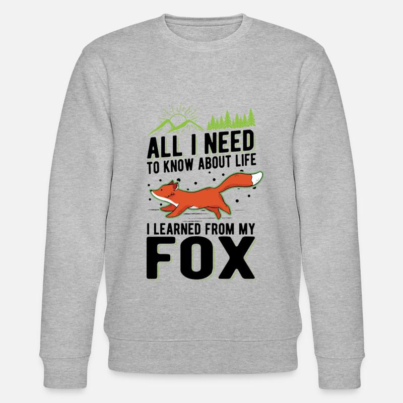 Fuchs Geschenk Rotfuchs - Stanley/Stella Unisex Bio-Sweatshirt CHANGER  - Grau meliert