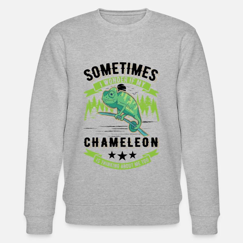 Chamäleon Geschenk Chameleon - Stanley/Stella Unisex Bio-Sweatshirt CHANGER  - Grau meliert
