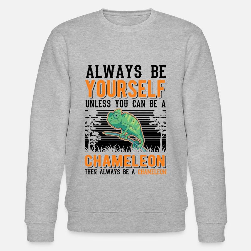 Chamäleon Geschenk Chameleon - Stanley/Stella Unisex Bio-Sweatshirt CHANGER - Grau meliert