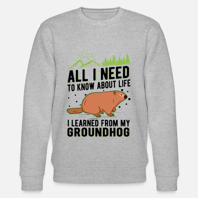 Murmeltier Groundhog Day Waldmurmeltier - Stanley/Stella Unisex Bio-Sweatshirt CHANGER  - Grau meliert