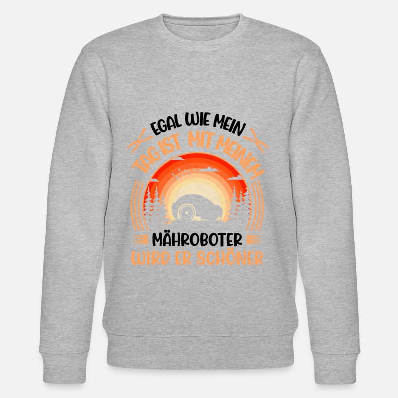 Mähroboter Rasenmähroboter - Stanley/Stella Unisex Bio-Sweatshirt CHANGER  - Grau meliert
