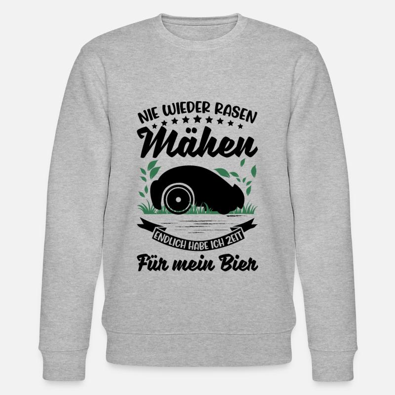 Mähroboter Bier Rasenmähroboter - Stanley/Stella Unisex Bio-Sweatshirt CHANGER  - Grau meliert