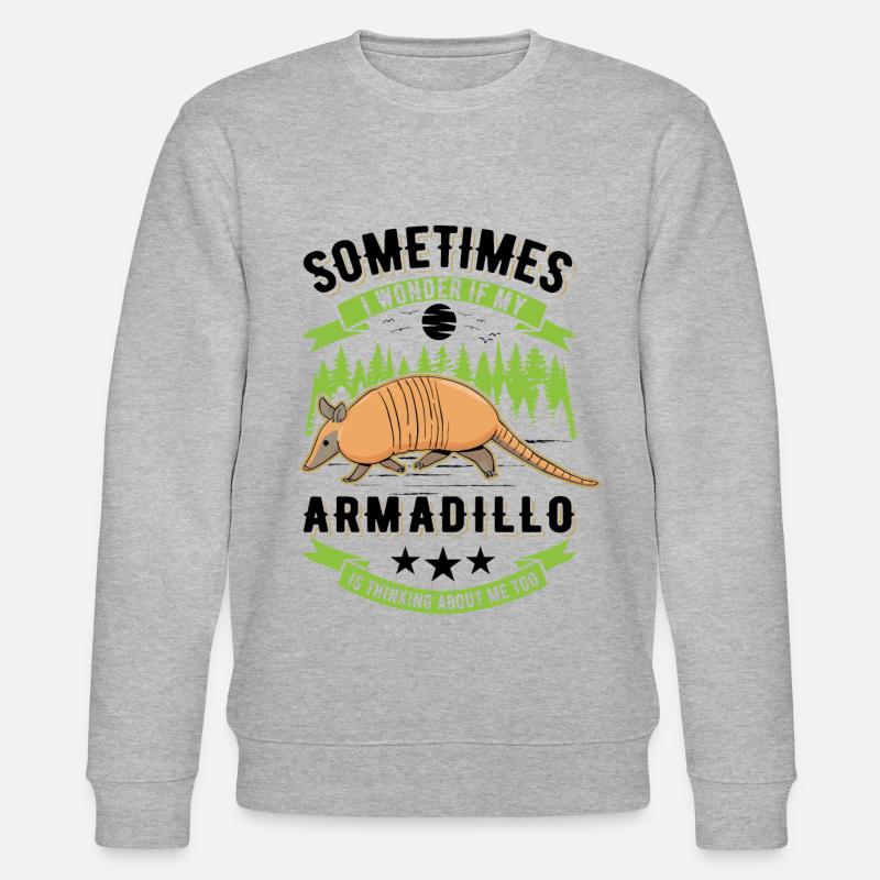 Armadillo Geschenk Gürteltier - Stanley/Stella Unisex Bio-Sweatshirt CHANGER  - Grau meliert