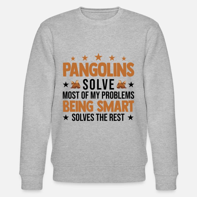 Pangolin Geschenk Schuppentier - Stanley/Stella Unisex Bio-Sweatshirt CHANGER  - Grau meliert