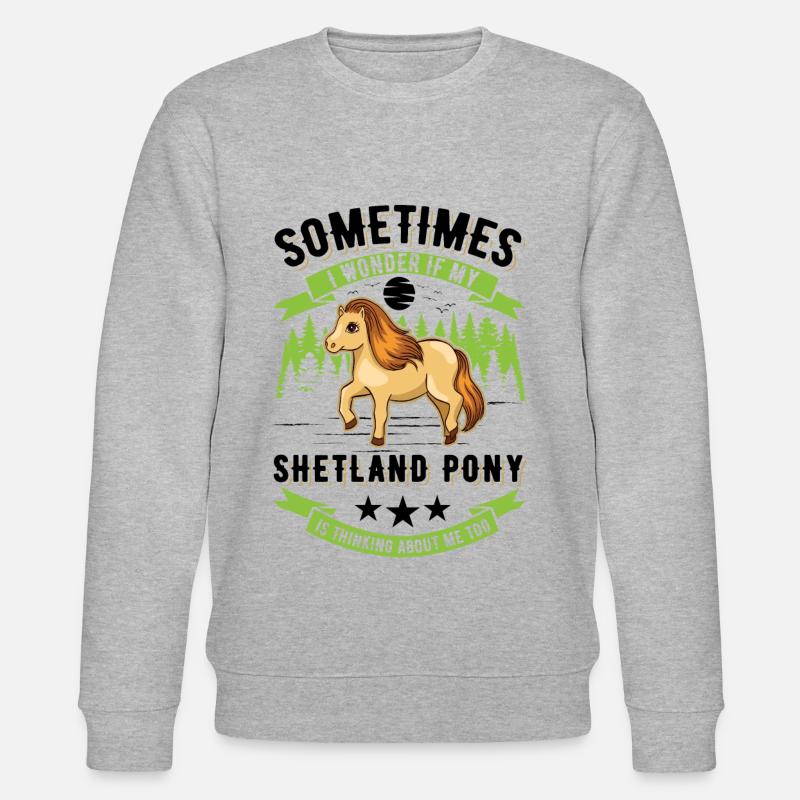 Shetlandpony Geschenk Shetland-Pony Shetty - Stanley/Stella Unisex Bio-Sweatshirt CHANGER  - Grau meliert