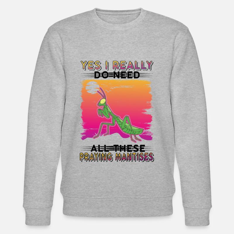 Gottesanbeterin Geschenk Mantis Fangschrecke - Stanley/Stella Unisex Bio-Sweatshirt CHANGER  - Grau meliert
