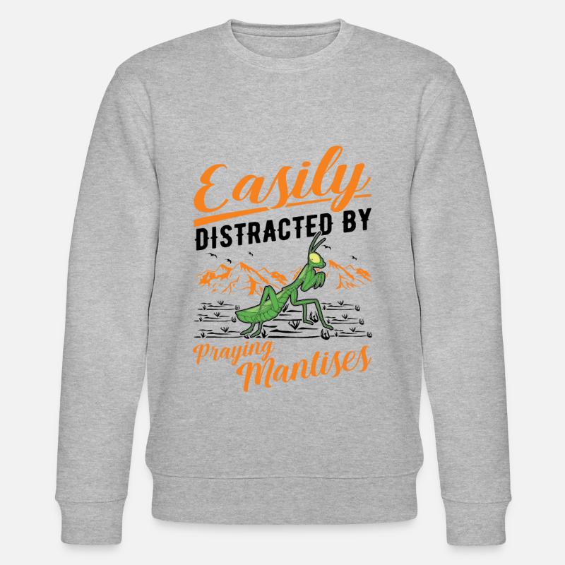 Gottesanbeterin Praying Mantis Fangschrecke - Stanley/Stella Unisex Bio-Sweatshirt CHANGER  - Grau meliert