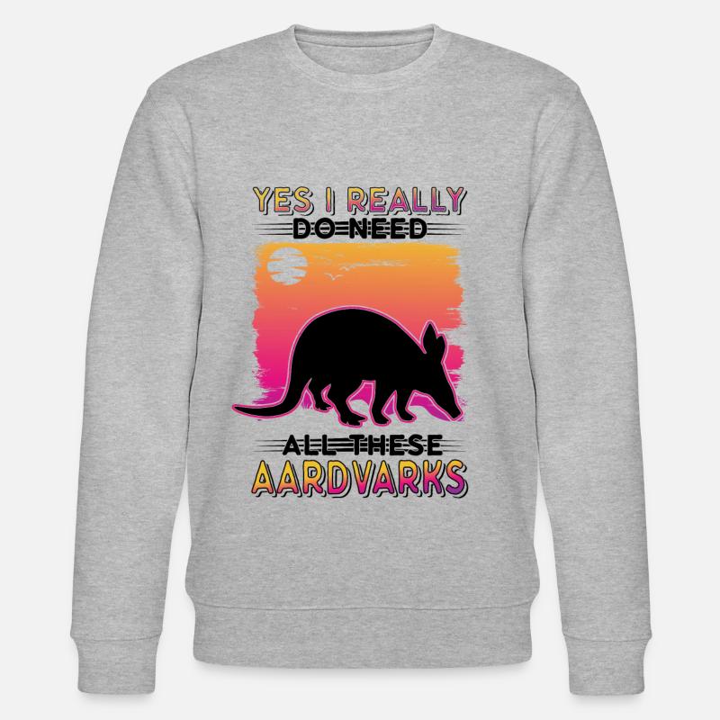 Erdferkel Geschenk Aardvark - Stanley/Stella Unisex Bio-Sweatshirt CHANGER  - Grau meliert