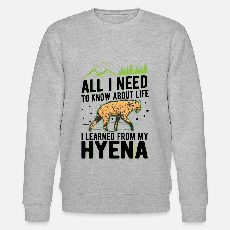 Hyäne Geschenk Erdwolf Hyena - Stanley/Stella Unisex Bio-Sweatshirt CHANGER  - Grau meliert