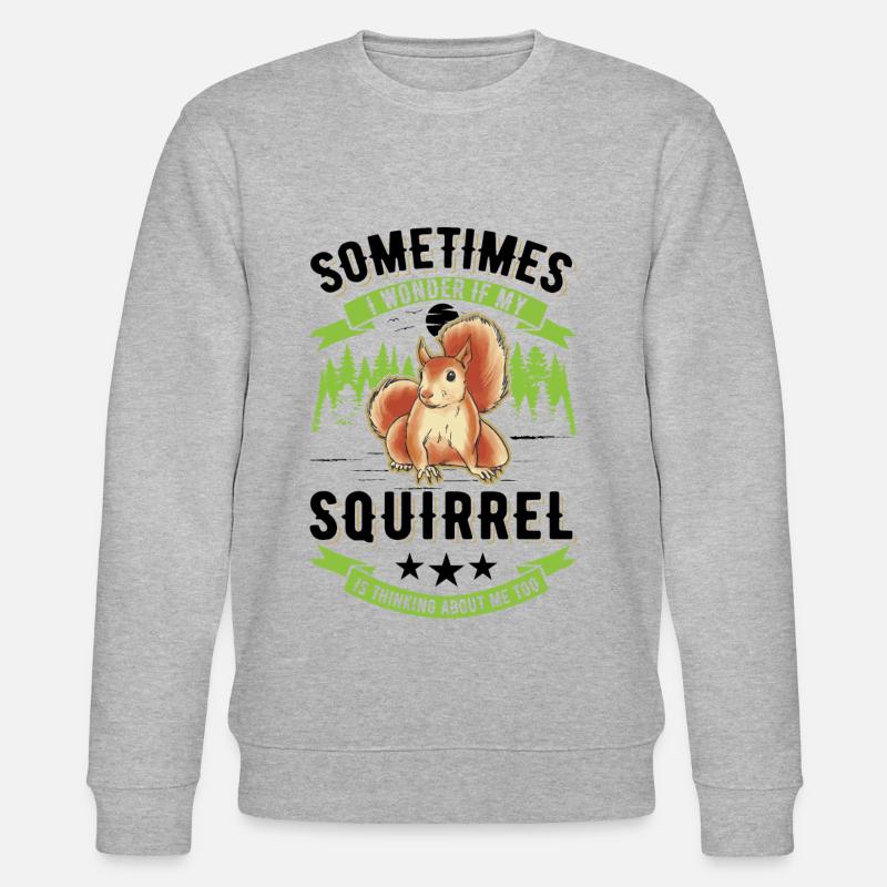 Squirrel Gift Grey Squirrel - Stanley/Stella CHANGER Unisex Organic Sweatshirt - heather grey