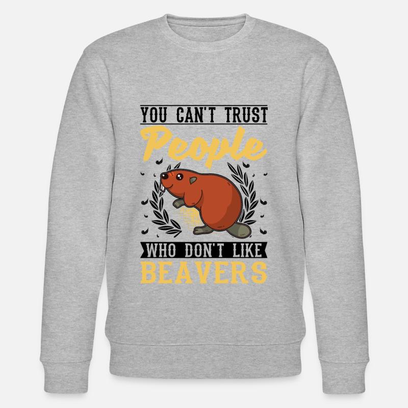 Biber Biberdamm Geschenk Beaver - Stanley/Stella Unisex Bio-Sweatshirt CHANGER  - Grau meliert
