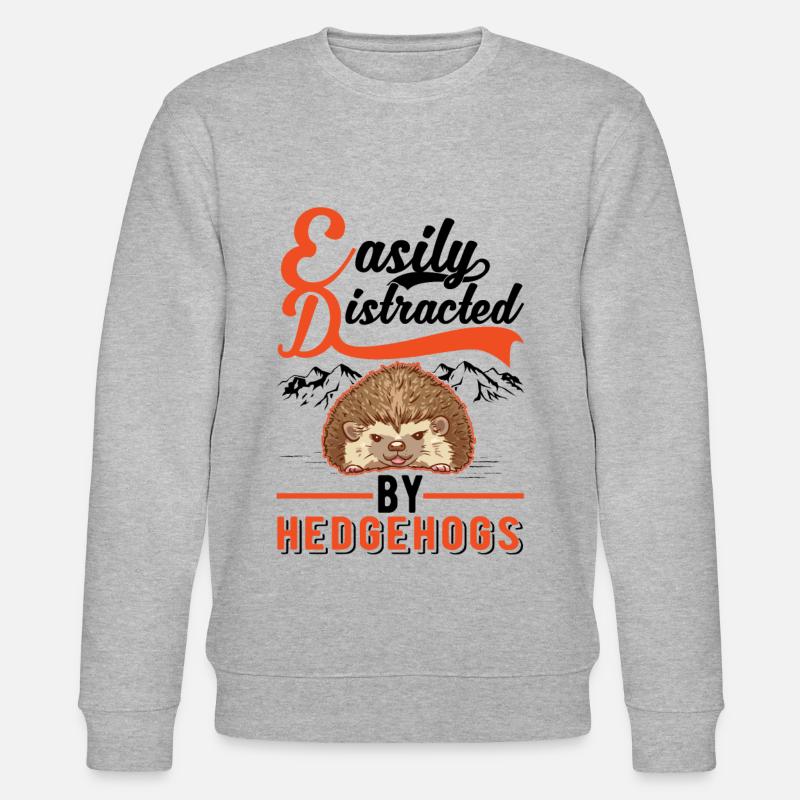 Easily distracted by Hedgehogs Igel - Stanley/Stella CHANGER Unisex Organic Sweatshirt - heather grey