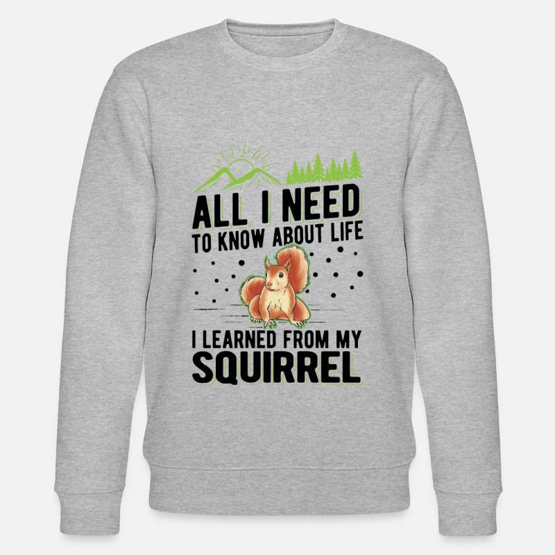 Squirrel Gift Grey Squirrel - Stanley/Stella CHANGER Unisex Organic Sweatshirt - heather grey