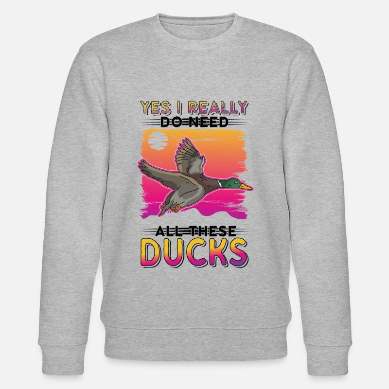 Enten Geschenk Duck Entenzüchter - Stanley/Stella Unisex Bio-Sweatshirt CHANGER  - Grau meliert