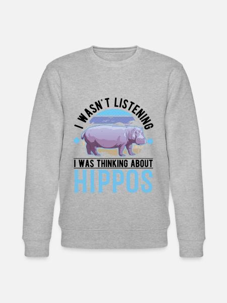 Hippo Gift Hippo Hippo - Stanley/Stella CHANGER Unisex Organic Sweatshirt - heather grey