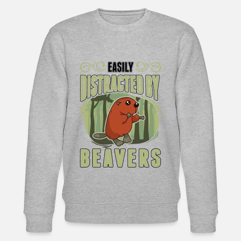 Facilement distrait par Beavers Biber - Sweat bio CHANGER Stanley/Stella Unisexe - gris chiné
