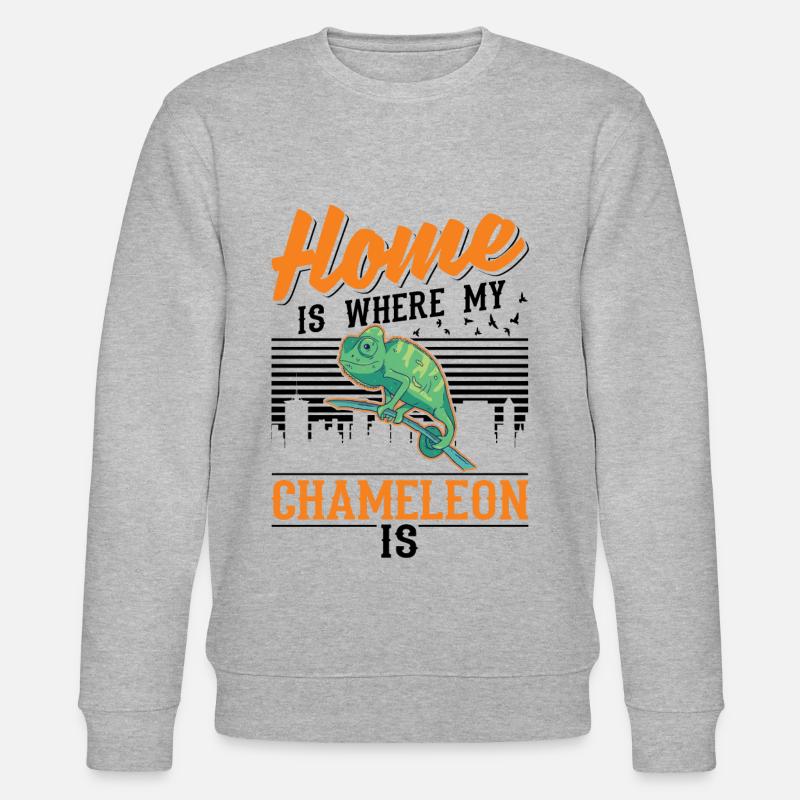 Chamäleon Zuhause Chameleon - Stanley/Stella Unisex Bio-Sweatshirt CHANGER  - Grau meliert